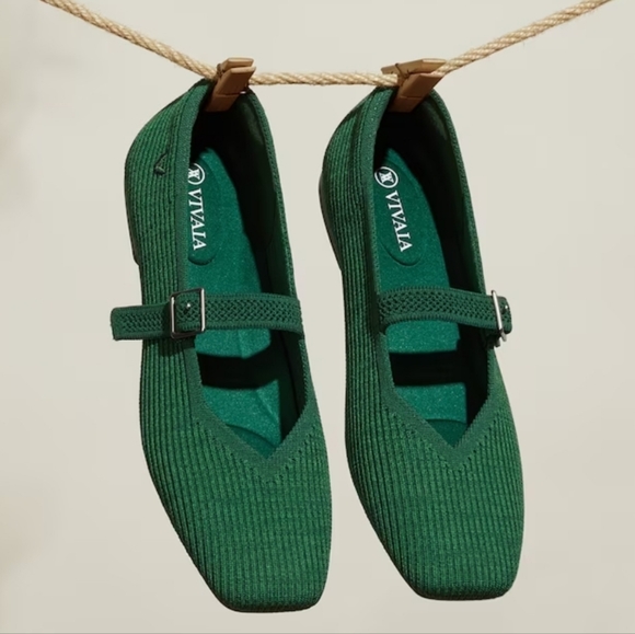 Vivaia Margot Maryjane In Emerald Green Size 41.5 - Picture 2 of 10